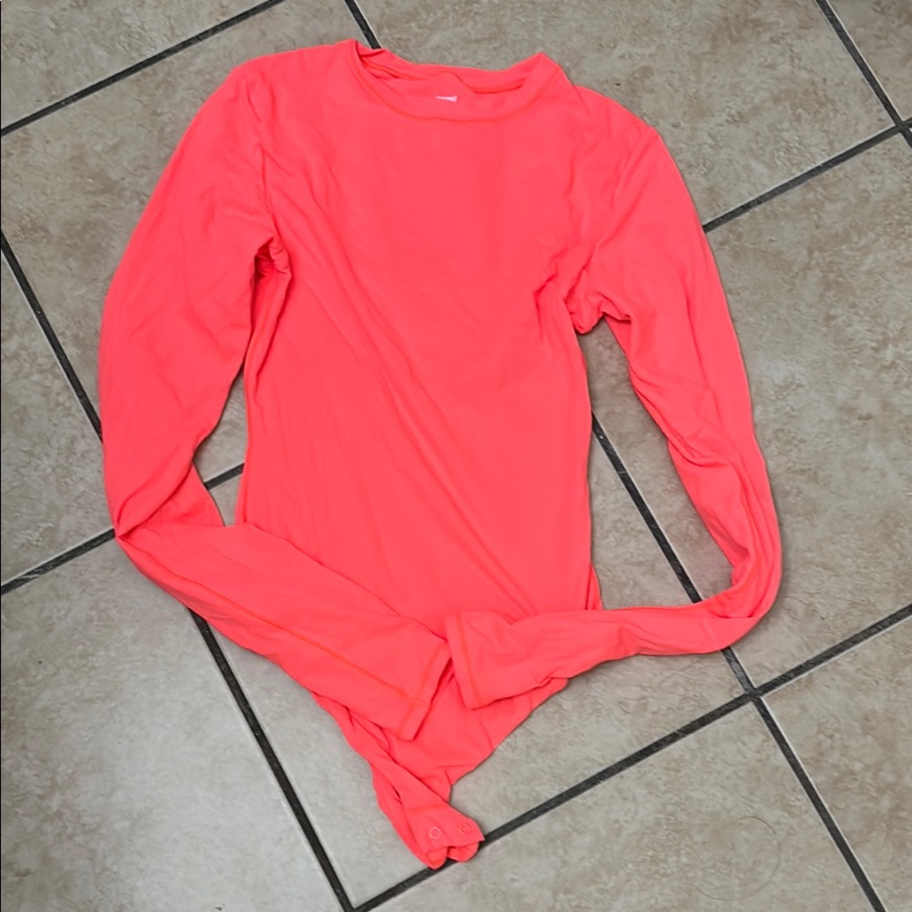 SKIMS Pink Long Sleeve Fitted Bodysuit